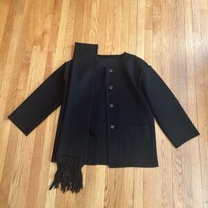 Women's Black Jacket and Scarf